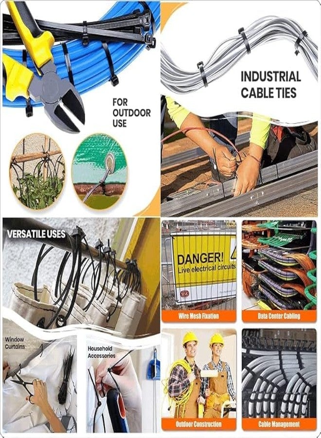 CREWBOLT Heavy Duty Multipurpose Black Nylon Self-Locking Cable Ties | 12" (300 X 7.60 MM) | Zip Ties | Pack of 100 (12 inch) - Image 3